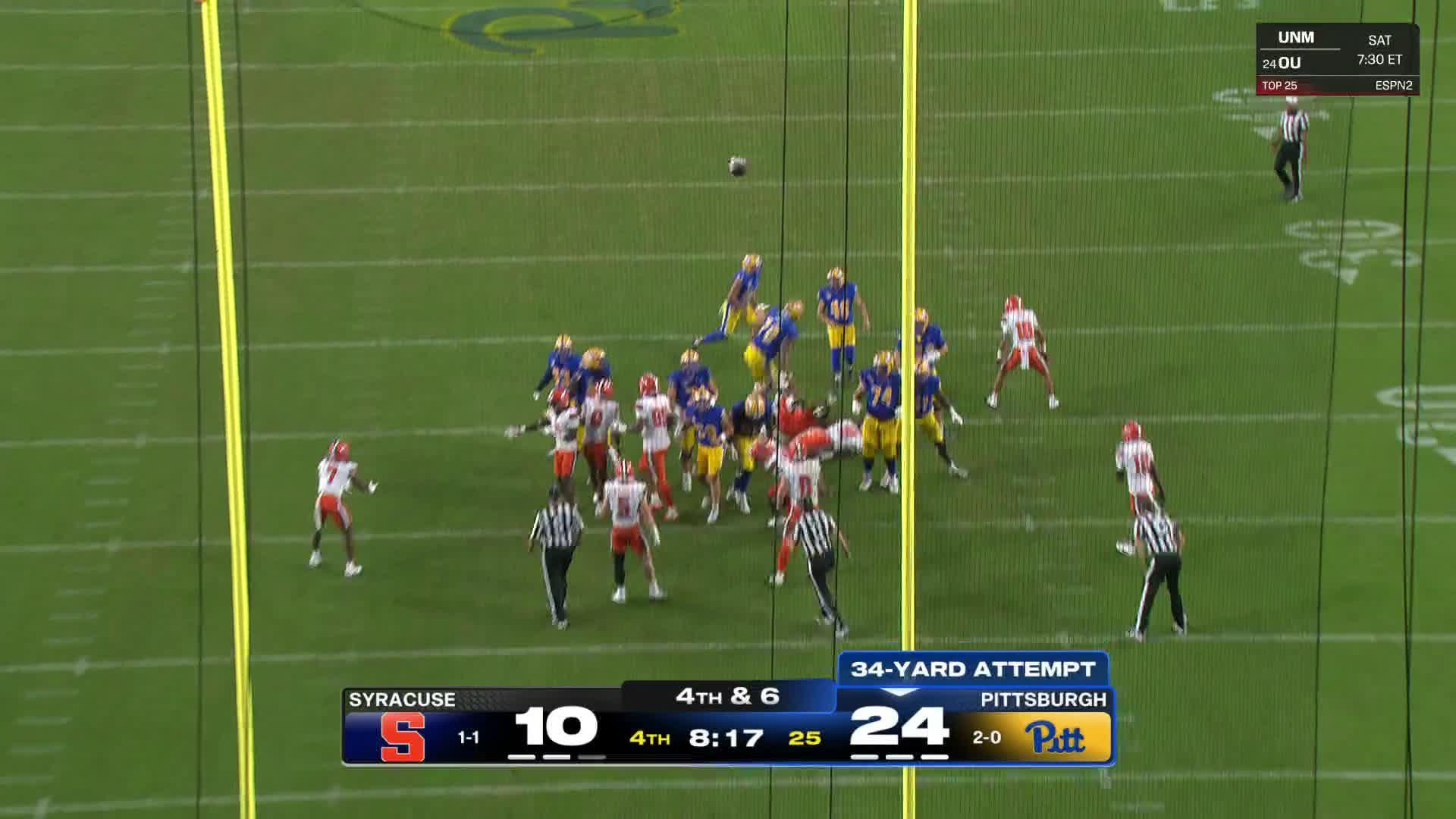 Antonio Chadha kicks 34-yard field goal