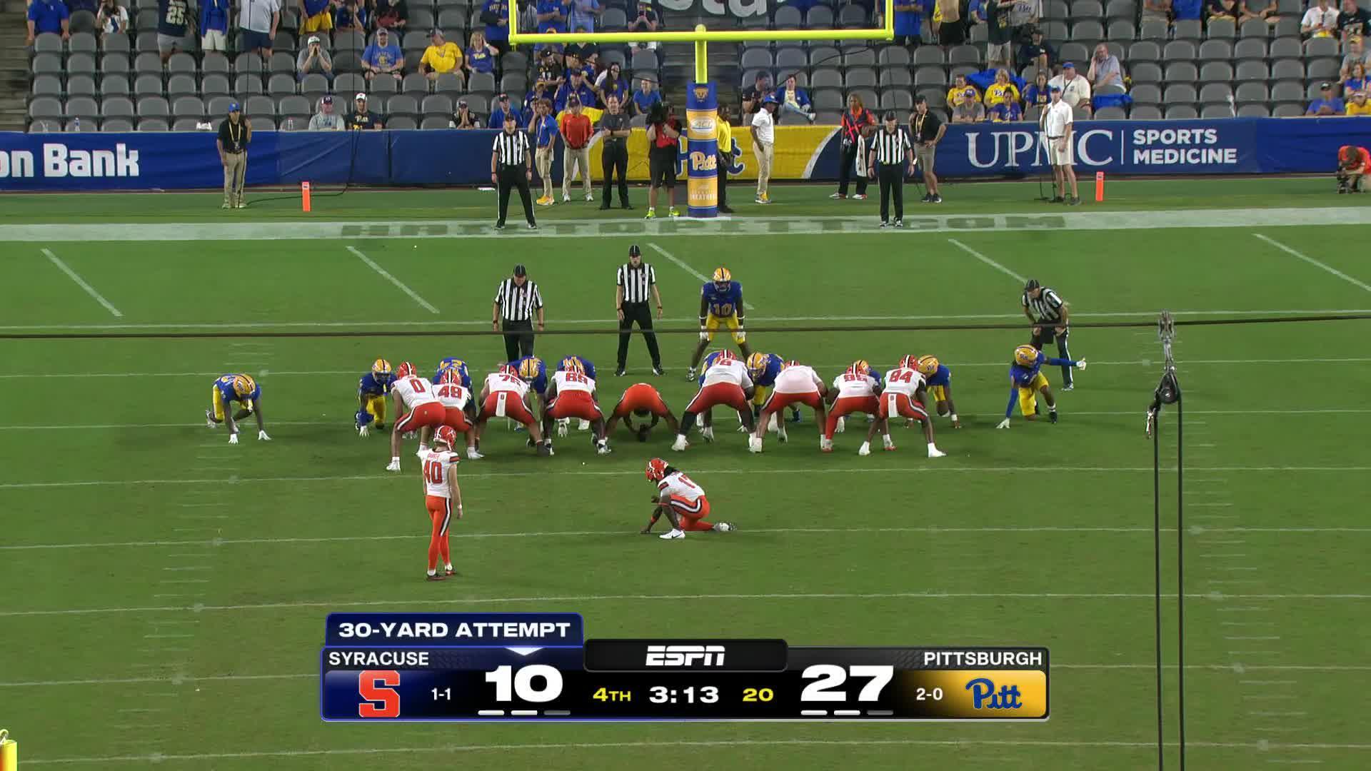 Shay Barker makes 30-yard field goal