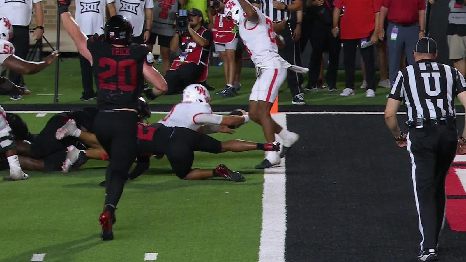 No. 13 Texas Tech holds on for 28-26 win over No. 22 Houston in Big 12 opener