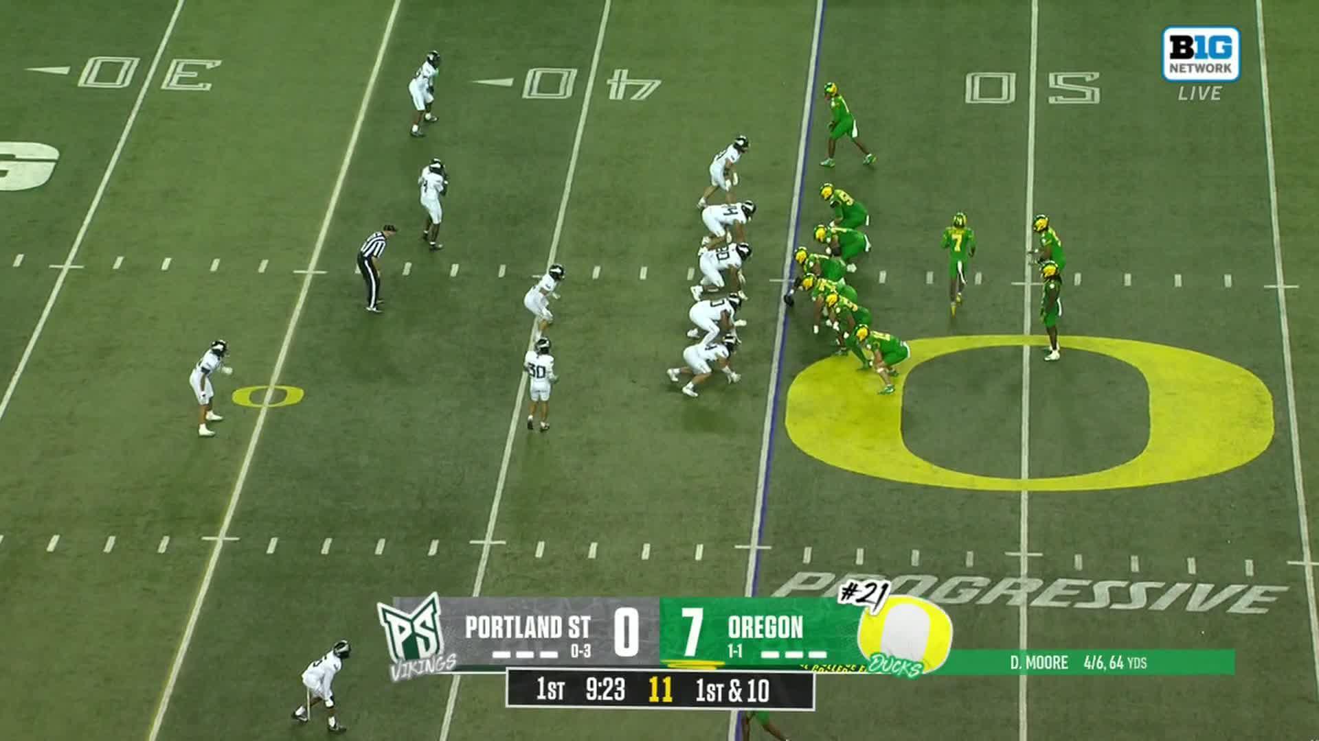 Moore throws for 4 TD passe as No. 21 Oregon routs Portland State 84-0
