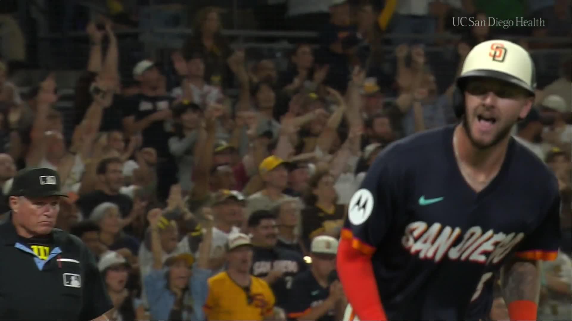 Jackson Merrill crushes a home run — Article image accompanying Ty France's 3-run homer helps Padres to 8-2 win over Marlins and into tie for top NL wild-card spot on WagerUp Sports News.