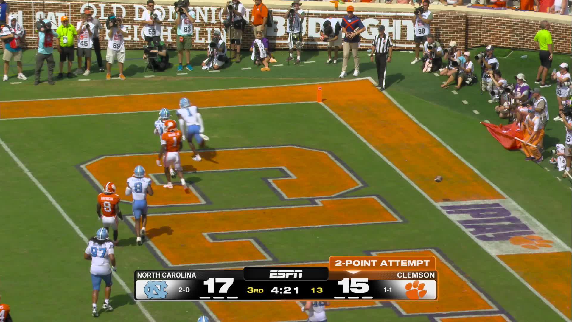 North Carolina Tar Heels vs. Clemson Tigers: Full Highlights