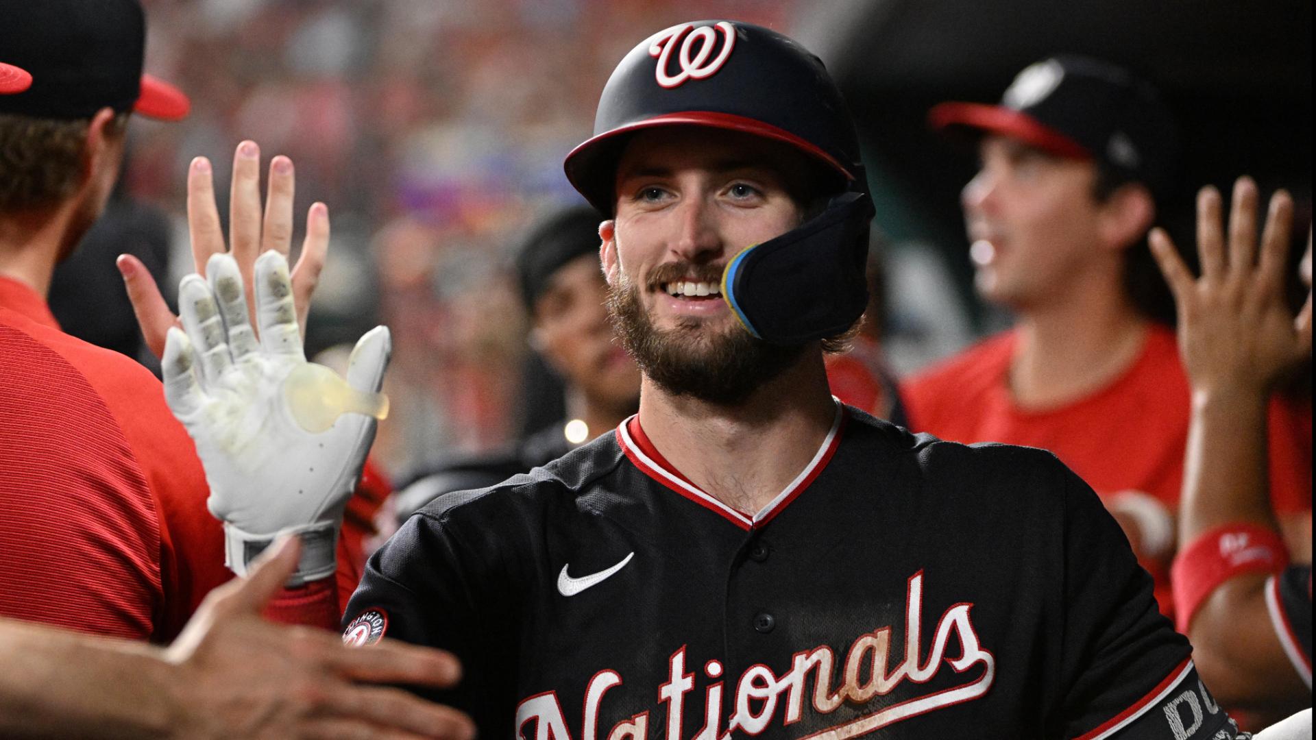 Dylan Crews smashes a home run — Article image accompanying CJ Abrams joins 30-30 club as Nationals rout Cardinals 9-1 on WagerUp Sports News. Dylan Crews smashes a home run — Article image accompanying CJ Abrams joins 30-30 club as Nationals rout Cardinals 9-1 on WagerUp Sports News.