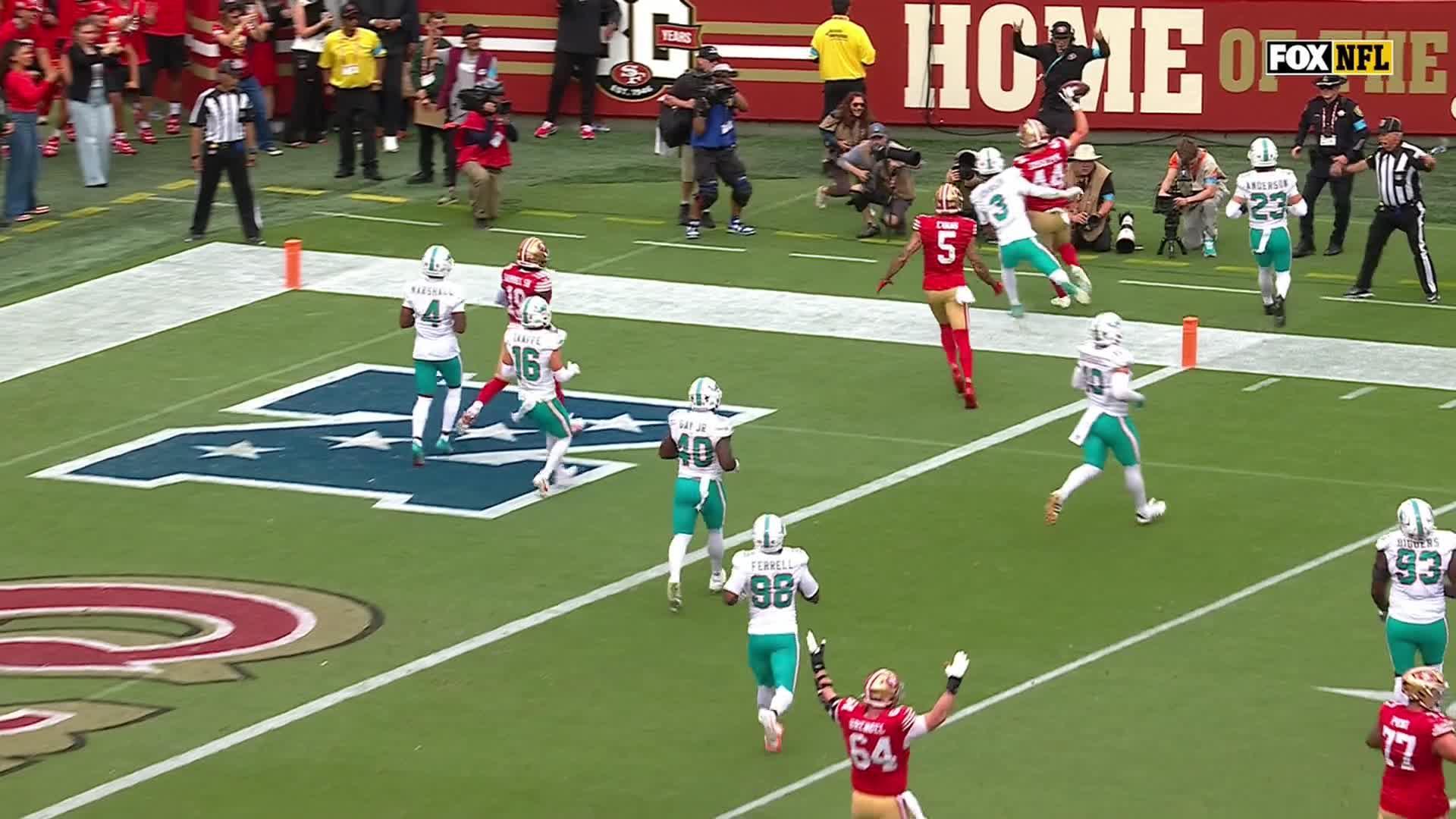 49ers score TDs on 1st 5 drives to beat the Dolphins 35-13