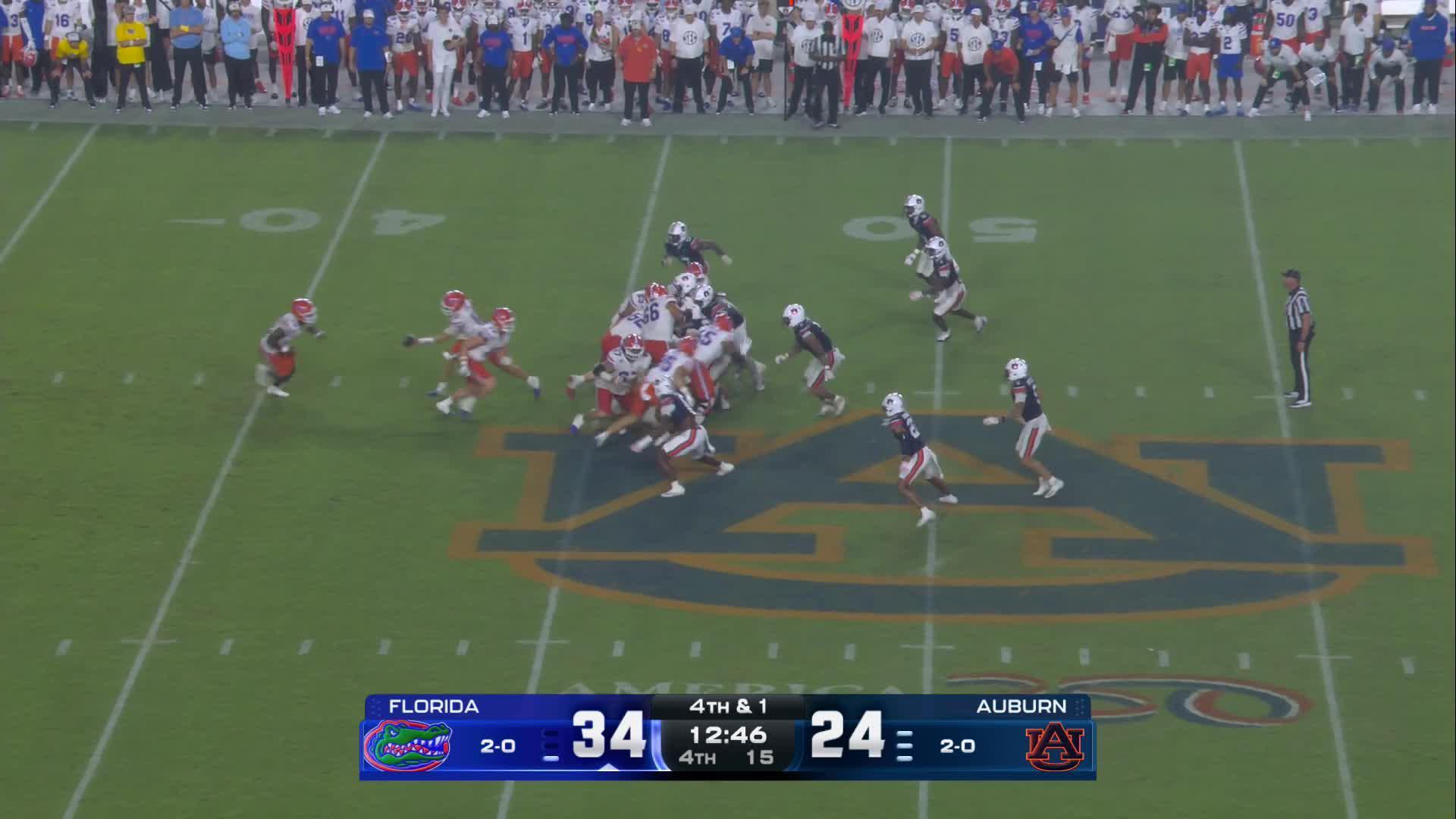 Jadan Baugh runs for 162 yards and 3 TDs, and Florida beats Auburn 44-39 on the Plains