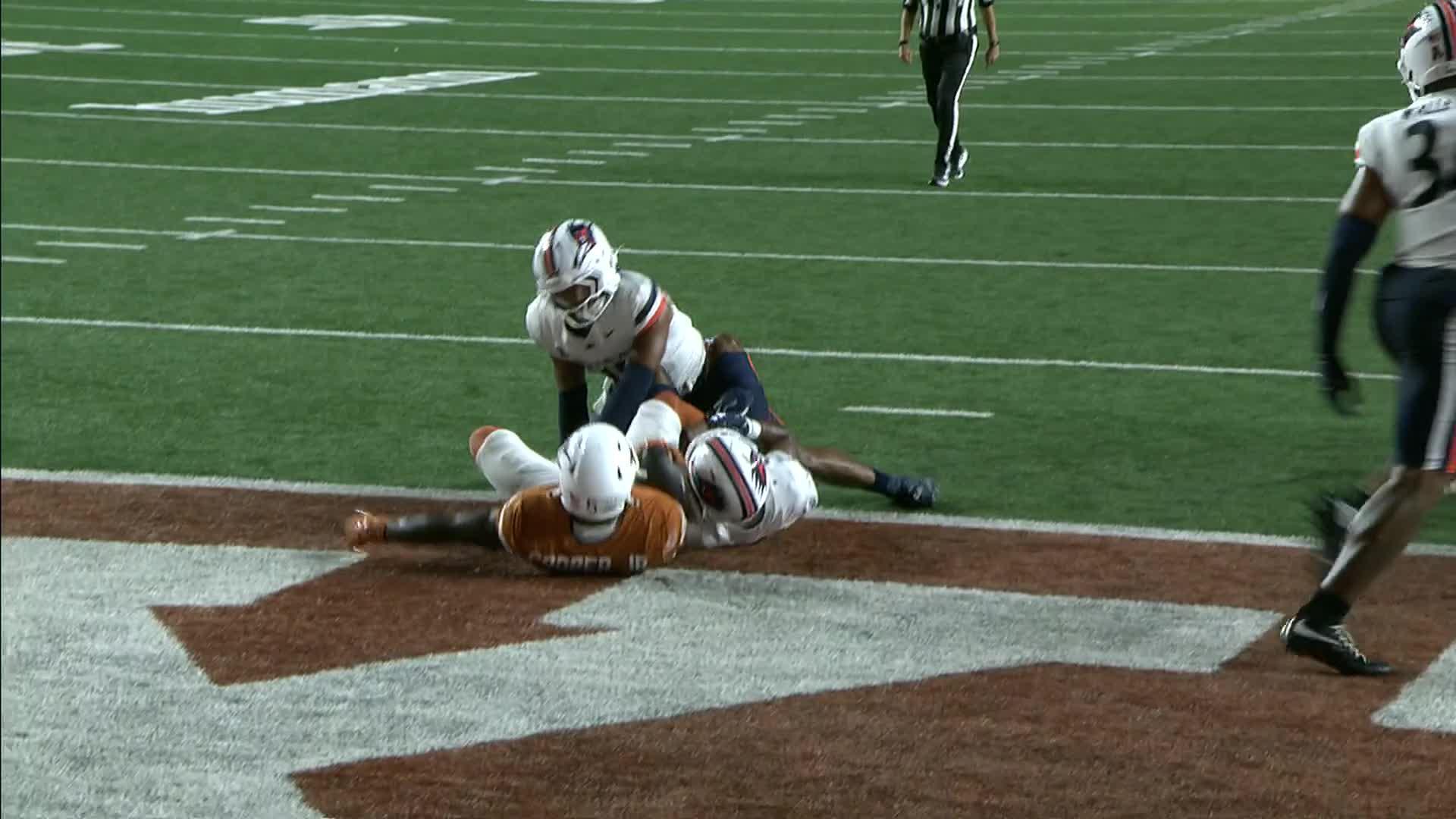 Derrek Cooper runs for 1-yard TD — Article image accompanying Manning throws 2 early TD passes to Coleman to help No. 1 Texas beat UTSA 30-6 on WagerUp Sports News. Derrek Cooper runs for 1-yard TD — Article image accompanying Manning throws 2 early TD passes to Coleman to help No. 1 Texas beat UTSA 30-6 on WagerUp Sports News.