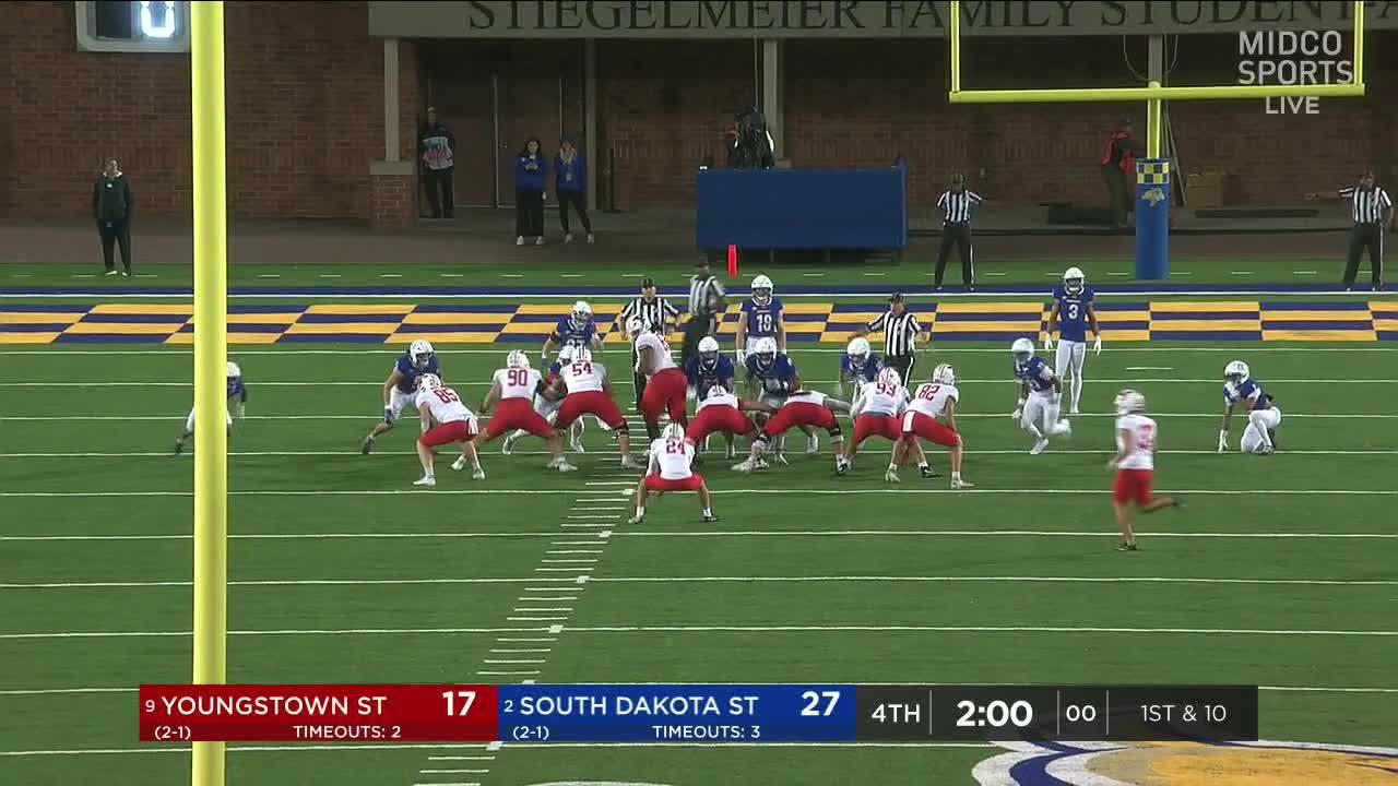 Johnson rushes for 238 yards, 2 TDs in South Dakota State's 27-20 win over Youngstown State