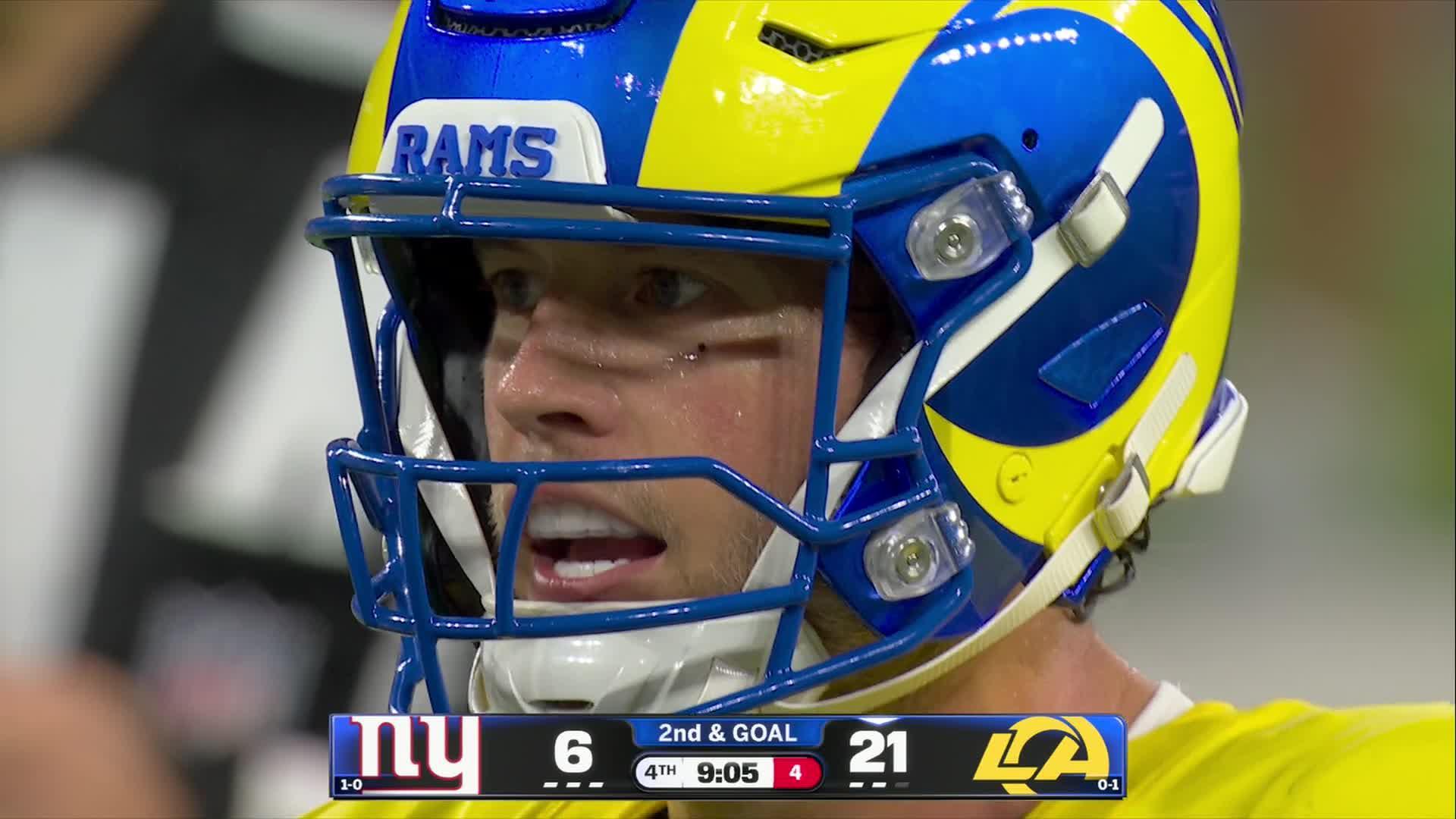 Davante Adams, Matthew Stafford lead Rams past Giants 28-6 after Jaxson Dart's injury