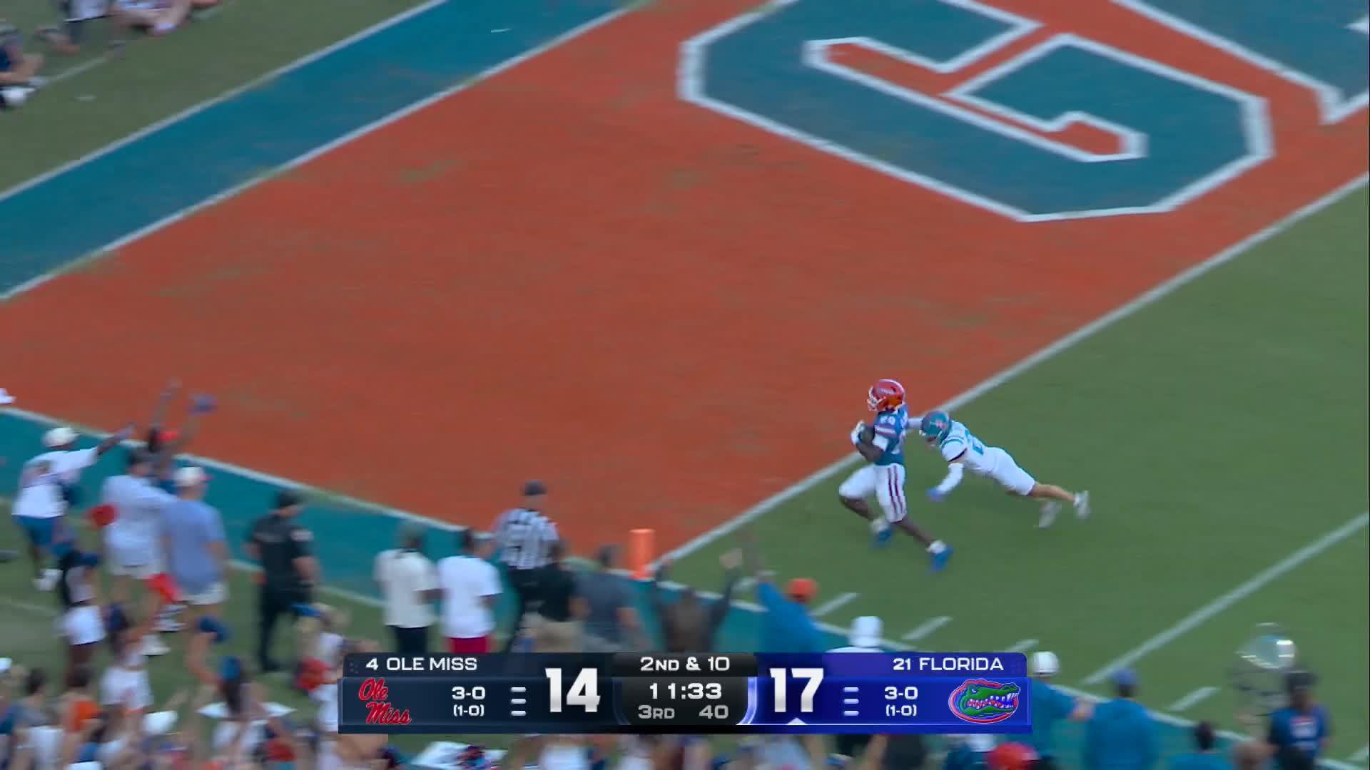 Jadan Baugh and No. 21 Florida run roughshod over 4th-ranked Ole Miss, 52-28