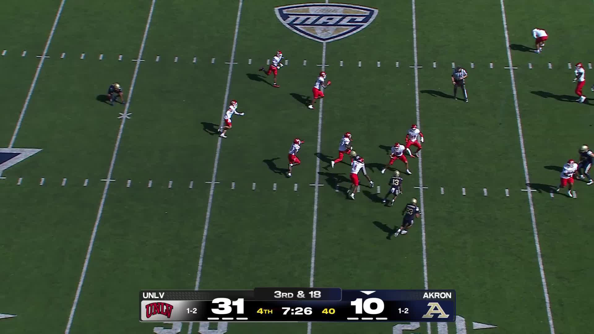 Jai’Den Thomas has 167 total yards and 3 touchdowns to lead UNLV past Akron 38-10