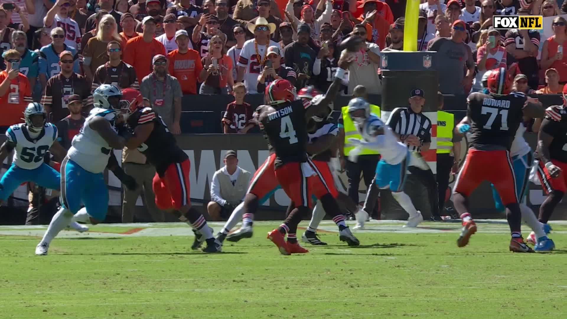 Deshaun Watson sparks a late Browns rally, sealing a 21-18 win over the Panthers