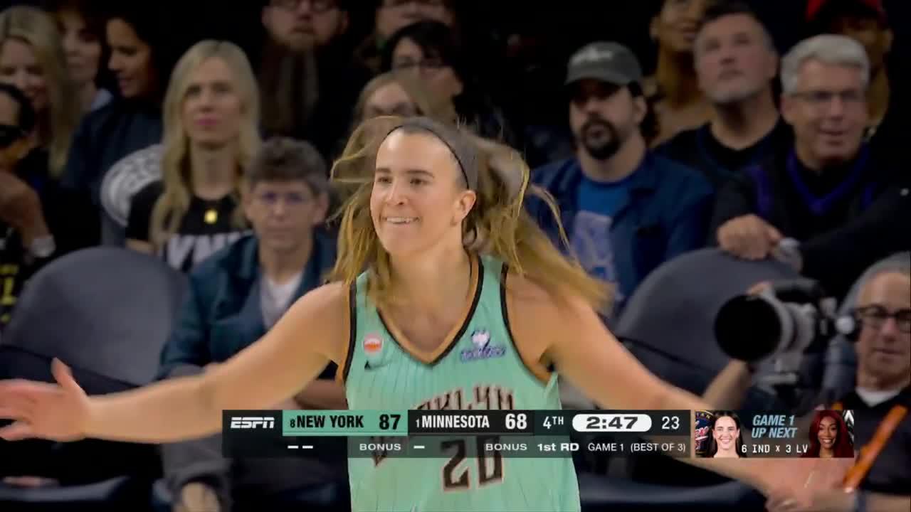 Breanna Stewart's 34 points leads the Liberty in Game 1, and pushes the top-seeded Lynx to the brink