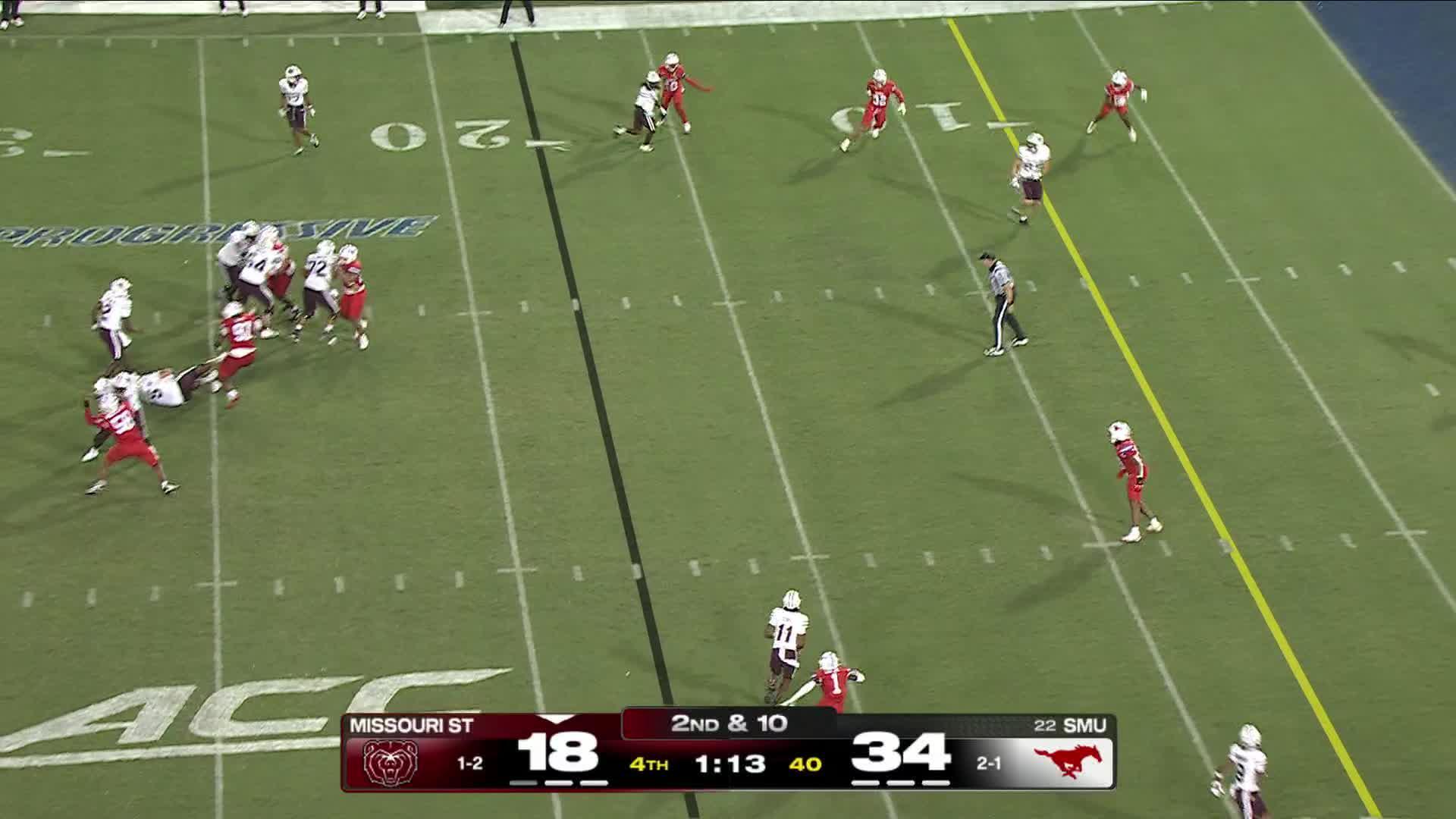 Kevin Jennings becomes SMU's career passing leader as No. 22 Mustangs overcome Missouri State 34-24