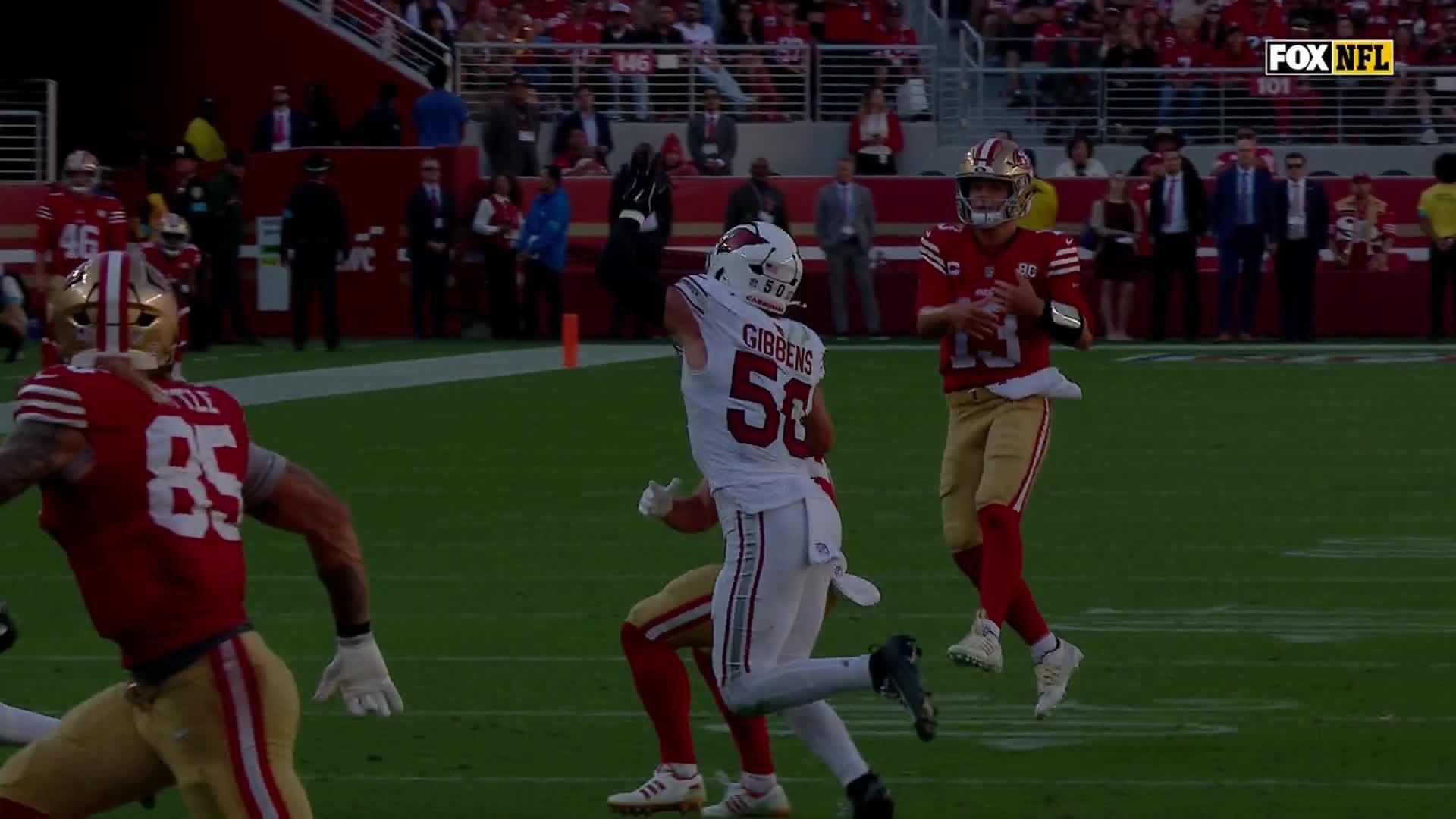 Purdy throws 4 TD passes to lead the injury-depleted 49ers to a 36-30 win vs. the Cardinals