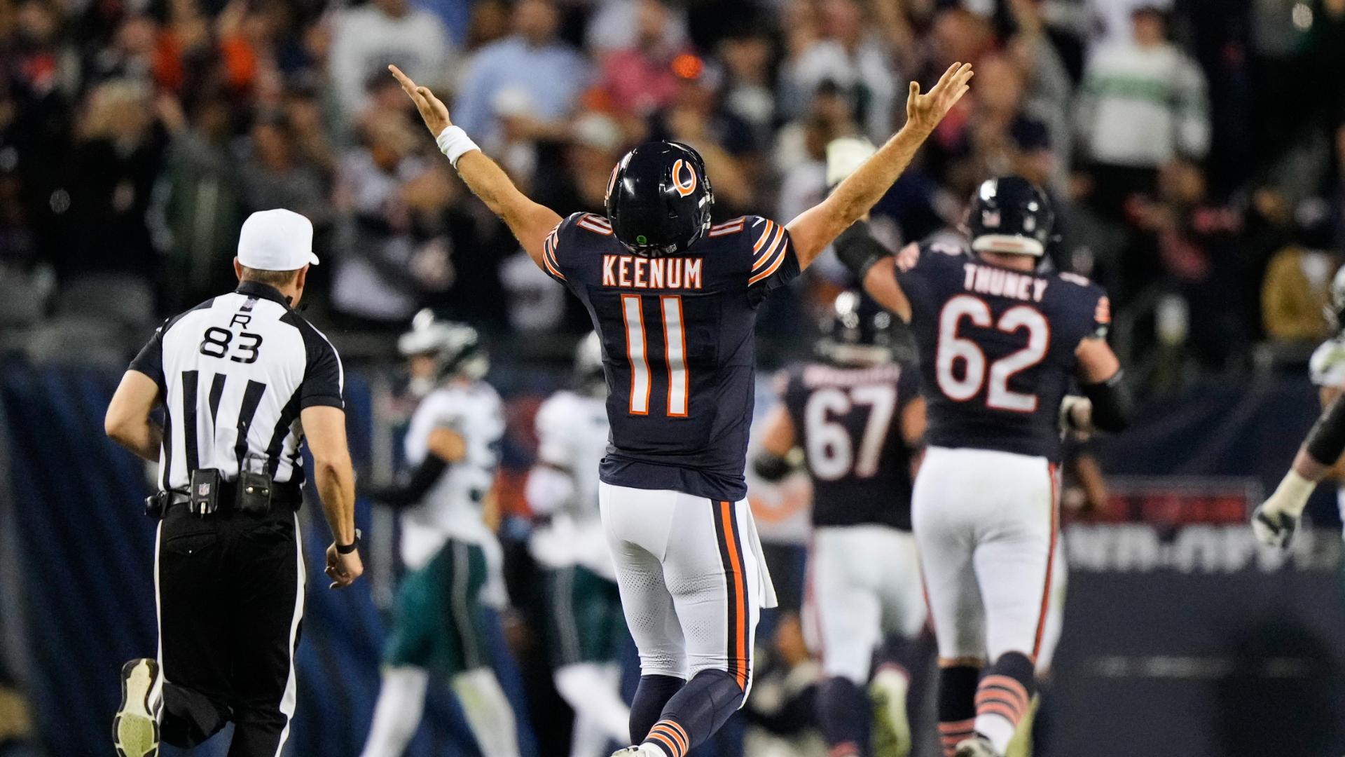 Case Keenum scores 3 TDs to lead Bears over Eagles on MNF