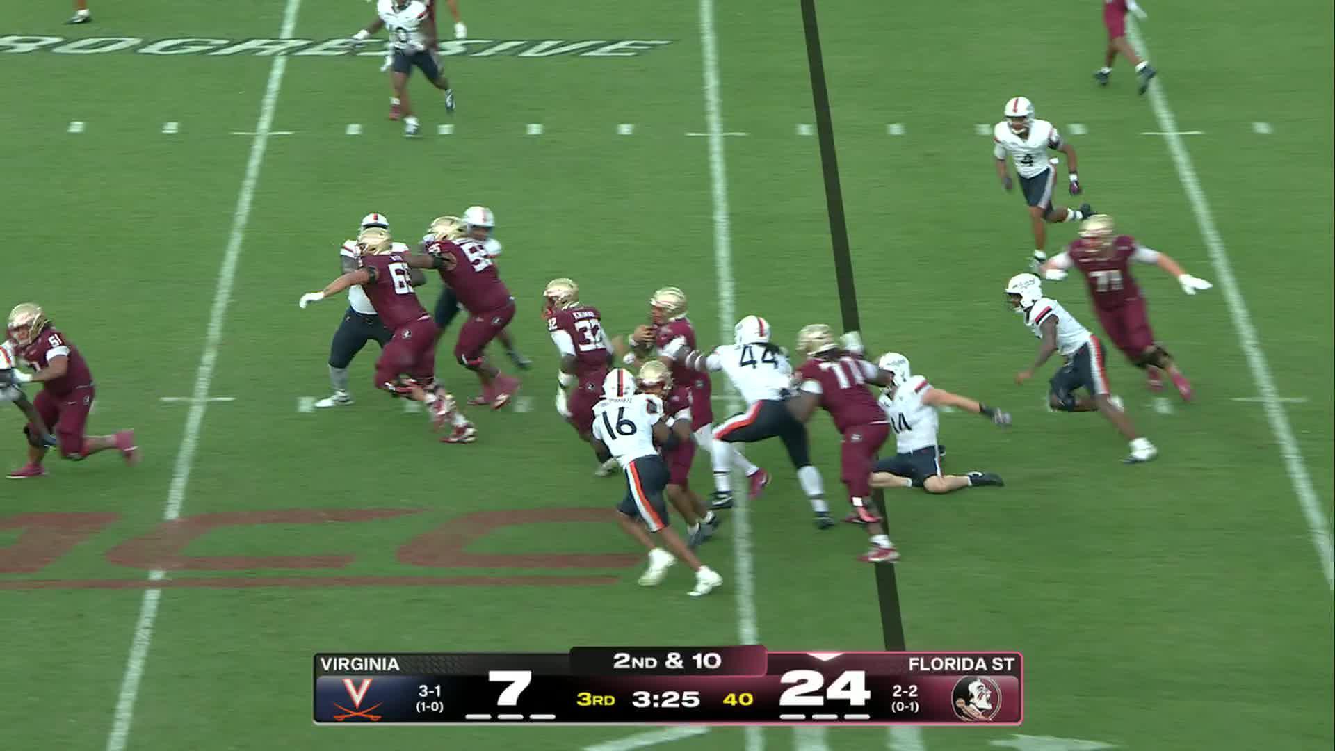 Ashton Daniels sets Florida State quarterback record with 5 rushing TDs in 38-7 rout of Virginia