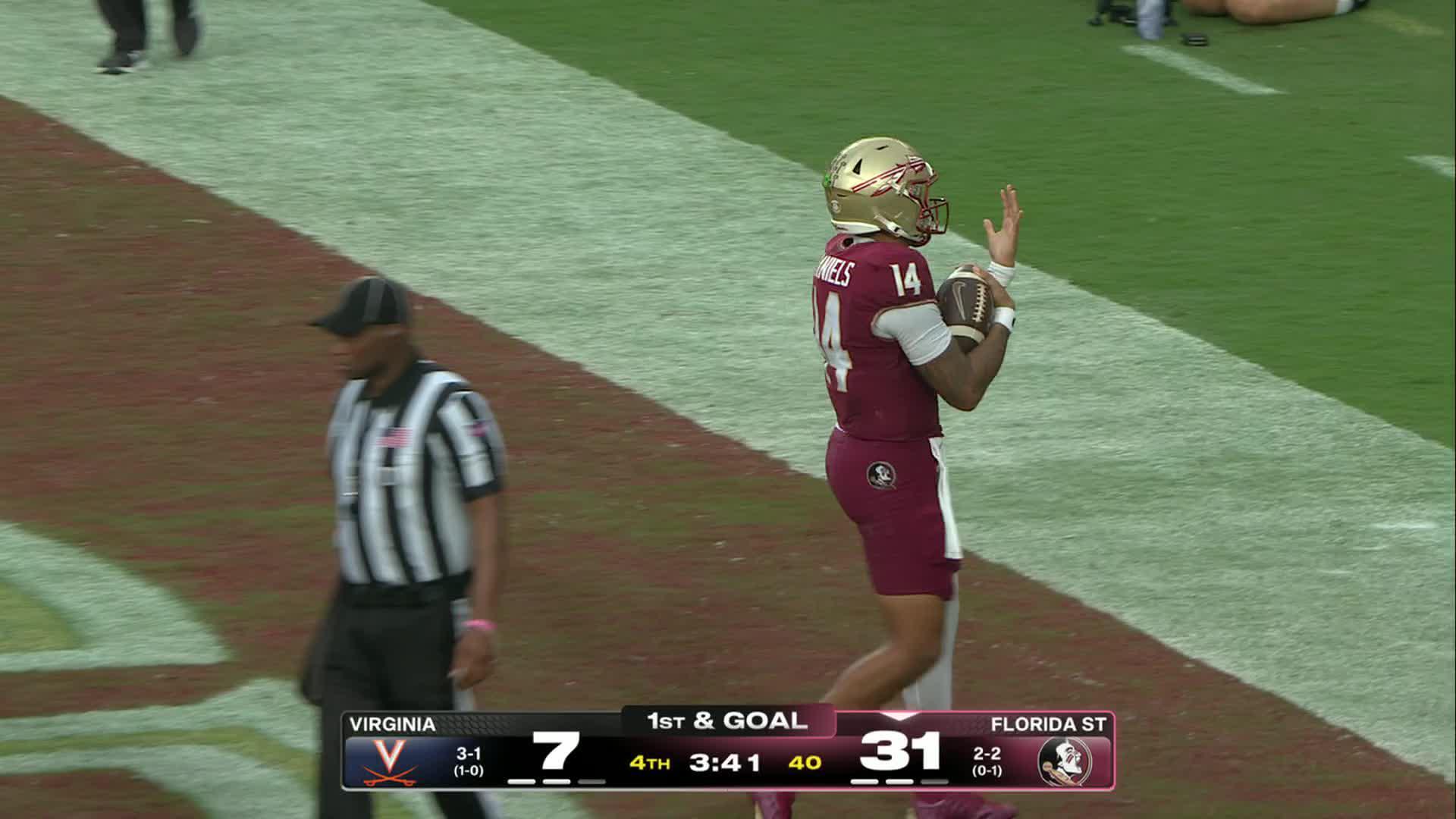 Ashton Daniels sets Florida State quarterback record with 5 rushing TDs in 38-7 rout of Virginia