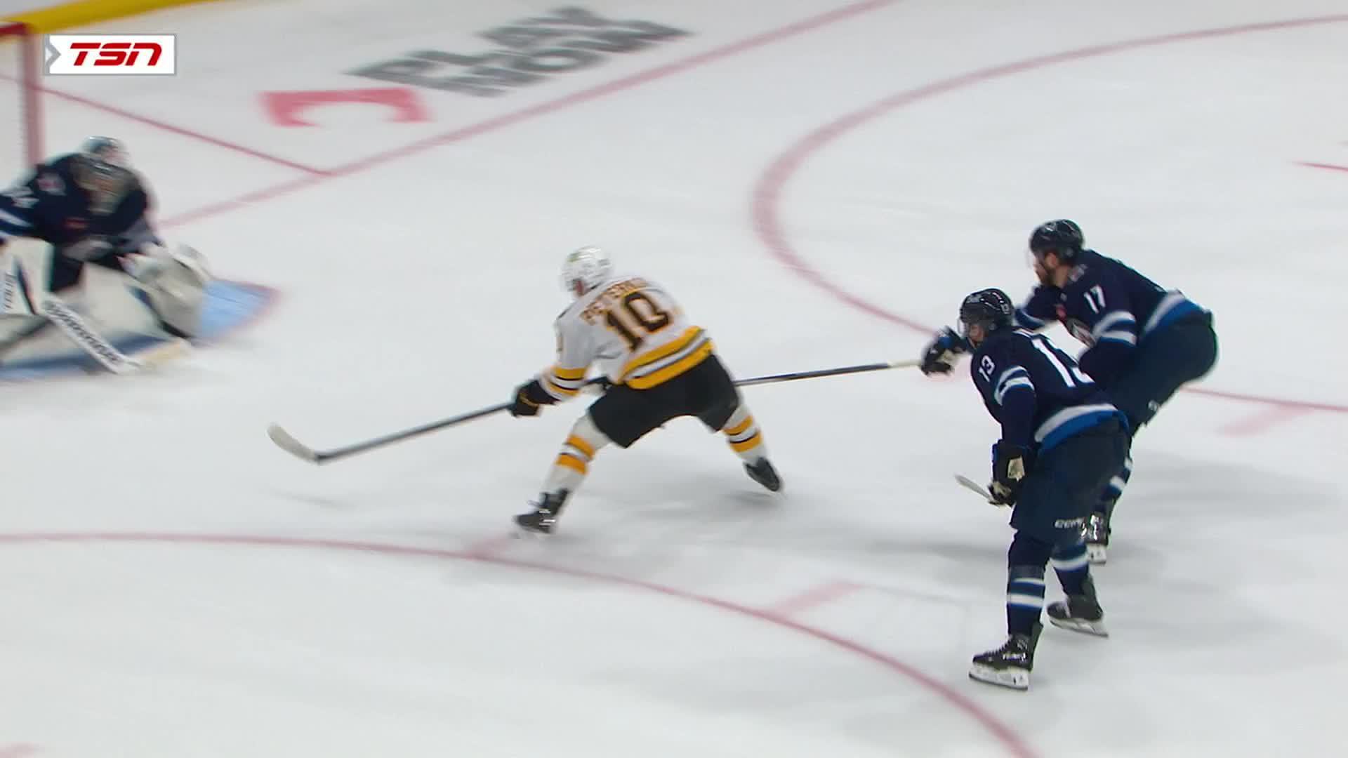 Boston Bruins vs. Winnipeg Jets: Game Highlights — Article image accompanying JJ Peterka scores in OT to lift the Bruins past the Jets, 4-3 on WagerUp Sports News. Boston Bruins vs. Winnipeg Jets: Game Highlights — Article image accompanying JJ Peterka scores in OT to lift the Bruins past the Jets, 4-3 on WagerUp Sports News.