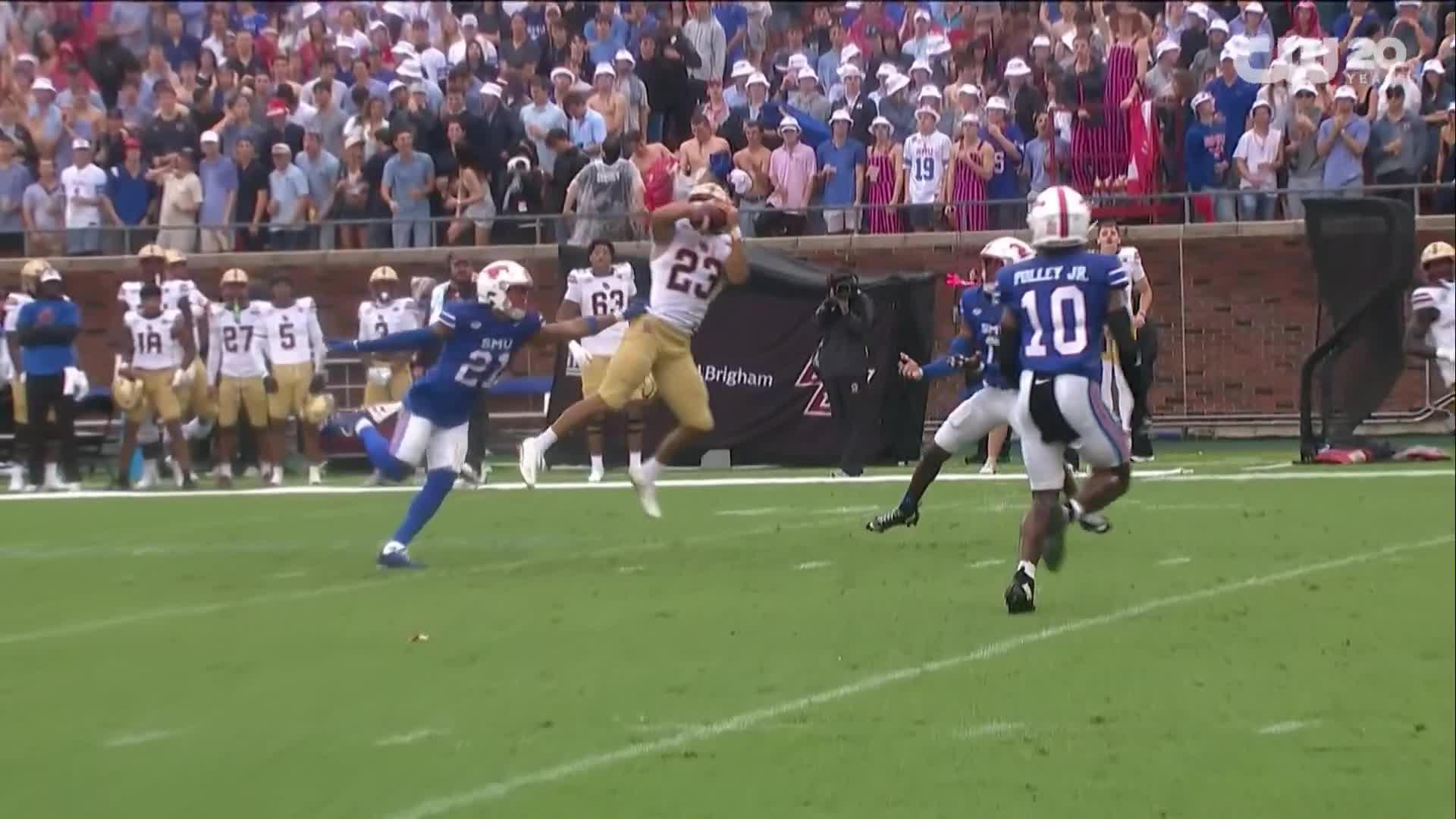 Kevin Jennings accounts for 3 TDs as No. 21 SMU holds off Boston College 25-16