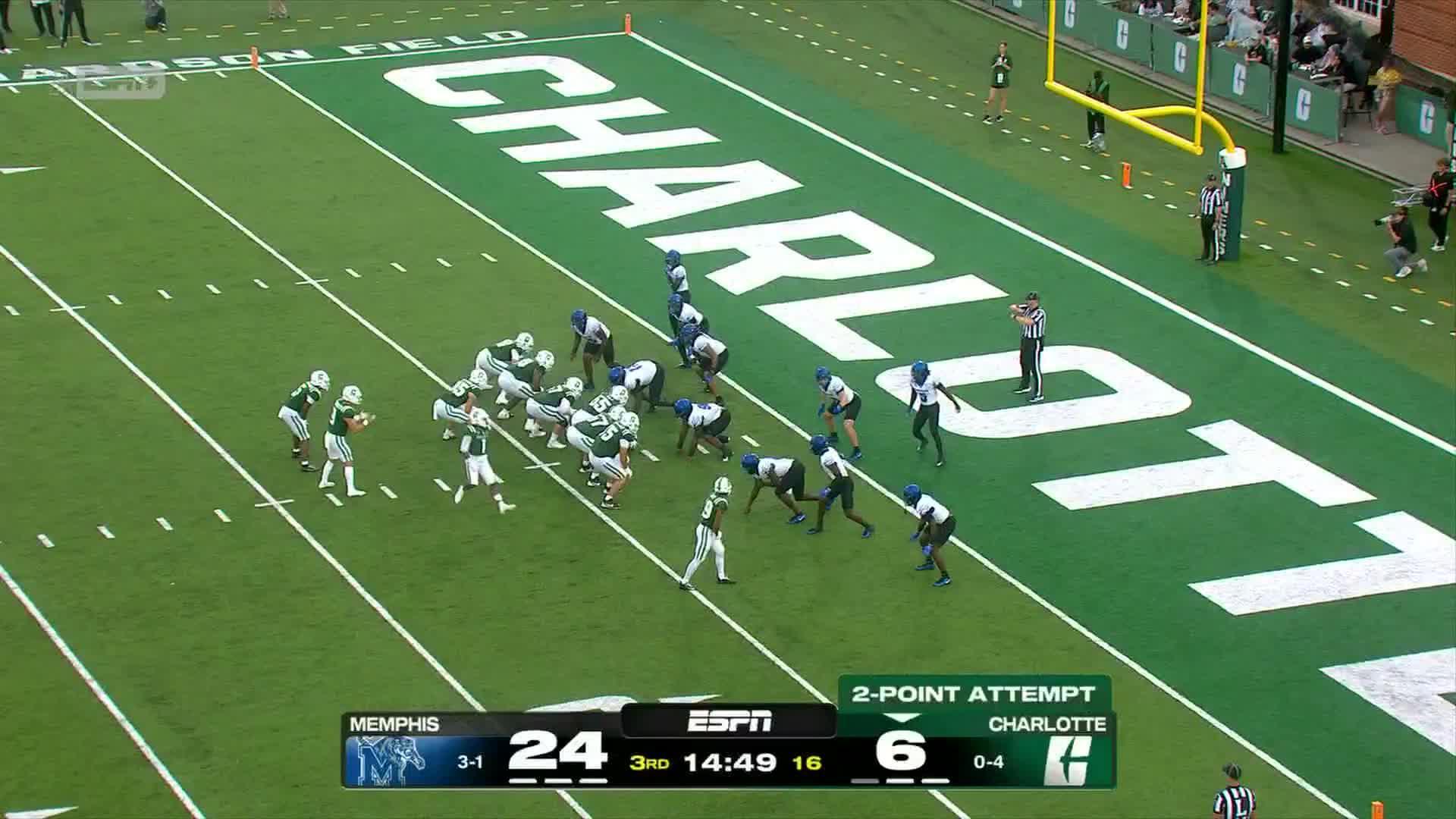 Stokes throws for career-high 5TDs in Memphis' 59-8 drubbing of Charlotte