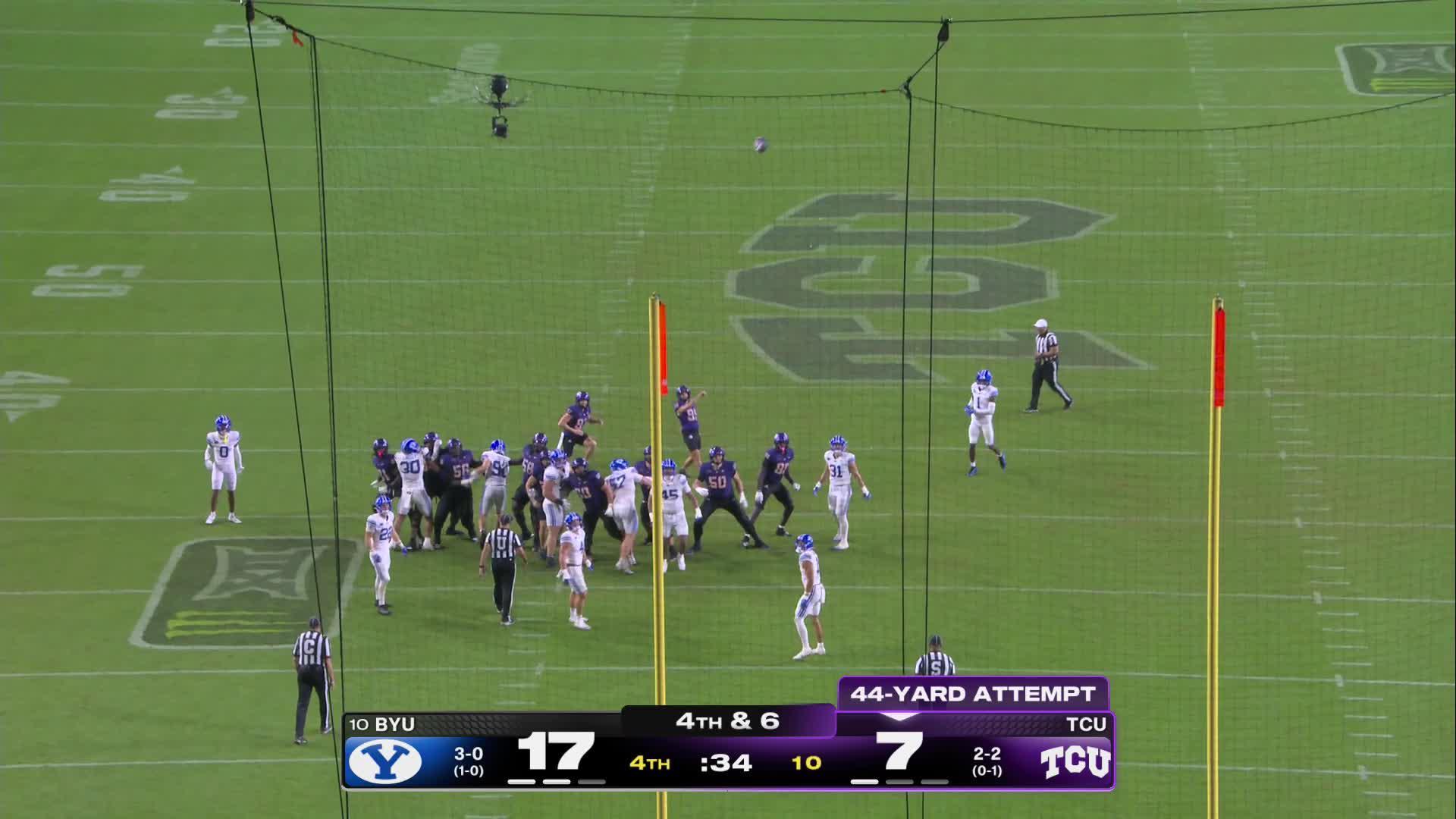 Bear Bachmeier runs for 2 TDs as No. 10 BYU overcomes loss of LJ Martin to beat TCU 17-10