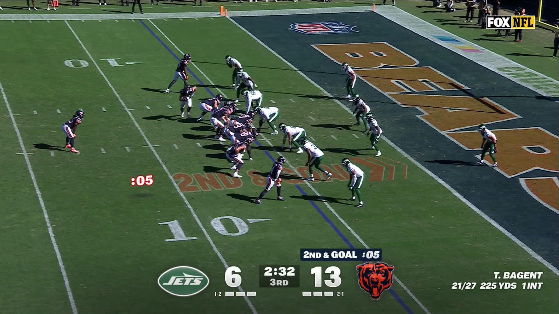 Kyle Monangai scores 2 TDs as the Chicago Bears beat the New York Jets 23-12