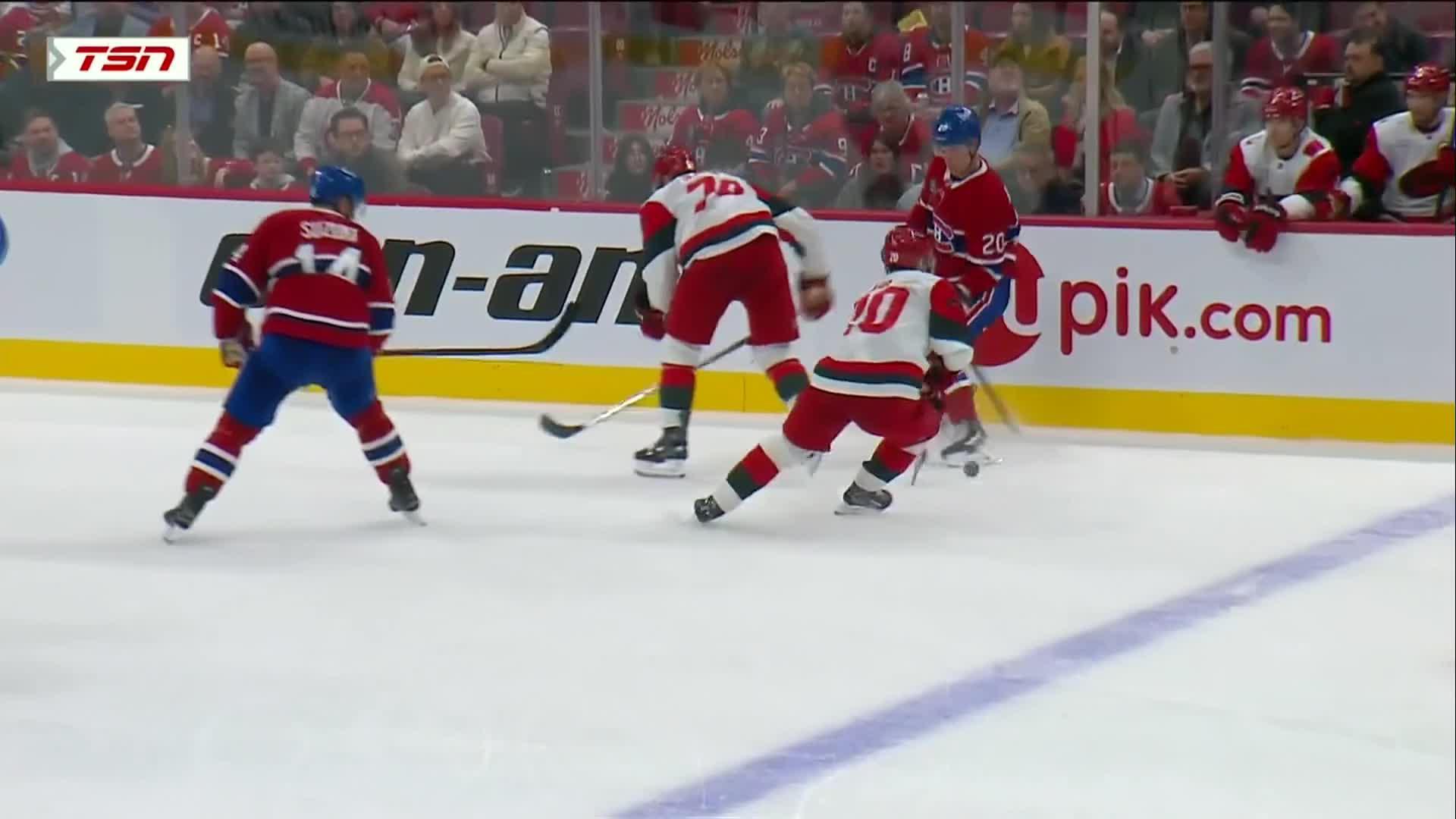 Andrei Svechnikov tallies goal vs. Canadiens — Article image accompanying Taylor Hall scores 2 as Hurricanes beat Canadiens 6-4 in Montreal's home opener on WagerUp Sports News. Andrei Svechnikov tallies goal vs. Canadiens — Article image accompanying Taylor Hall scores 2 as Hurricanes beat Canadiens 6-4 in Montreal's home opener on WagerUp Sports News.