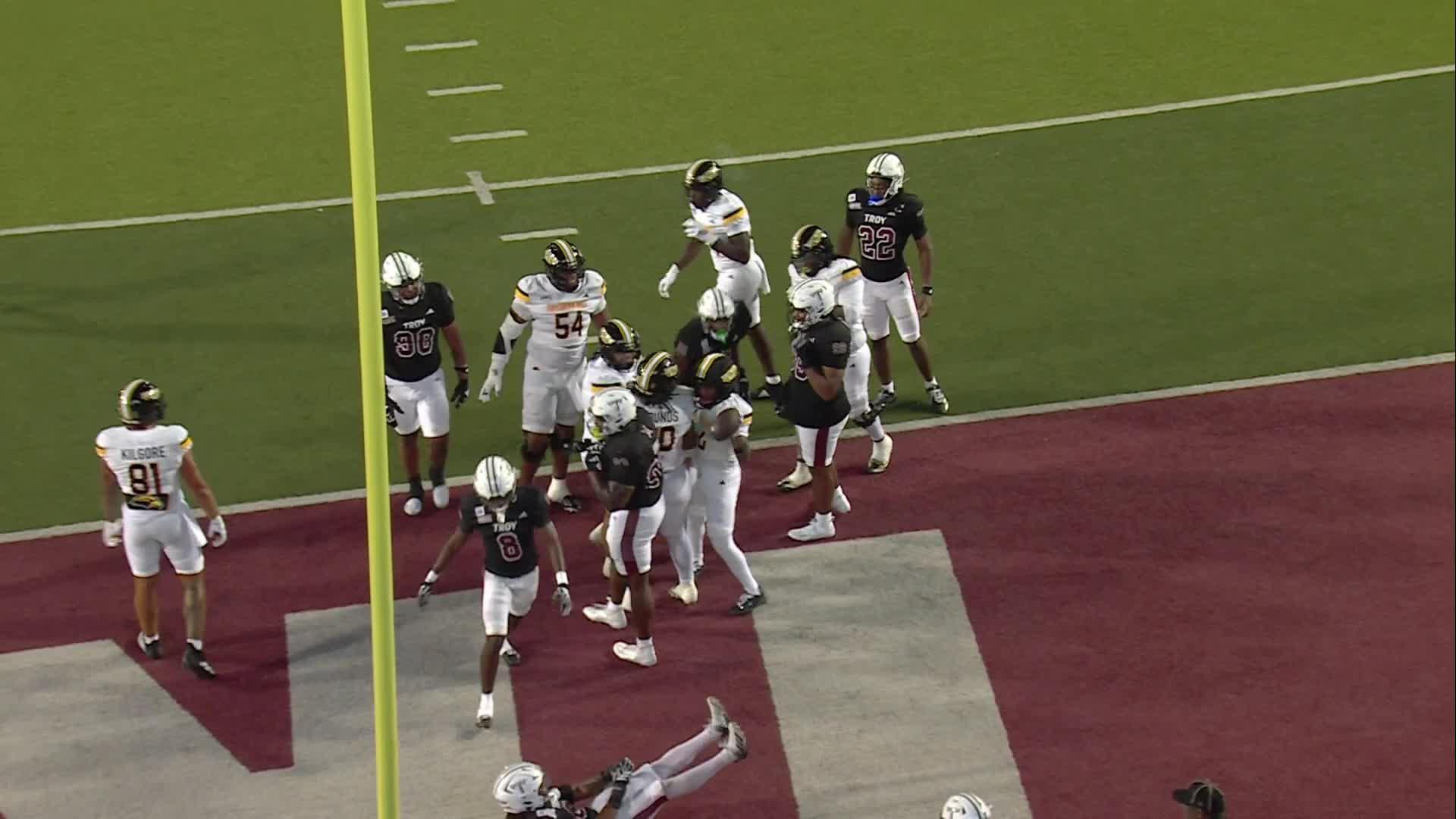 Goose Crowder throws for 2 TDs, runs for 2 more as Troy beats Southern Miss 55-34 to open Sun Belt