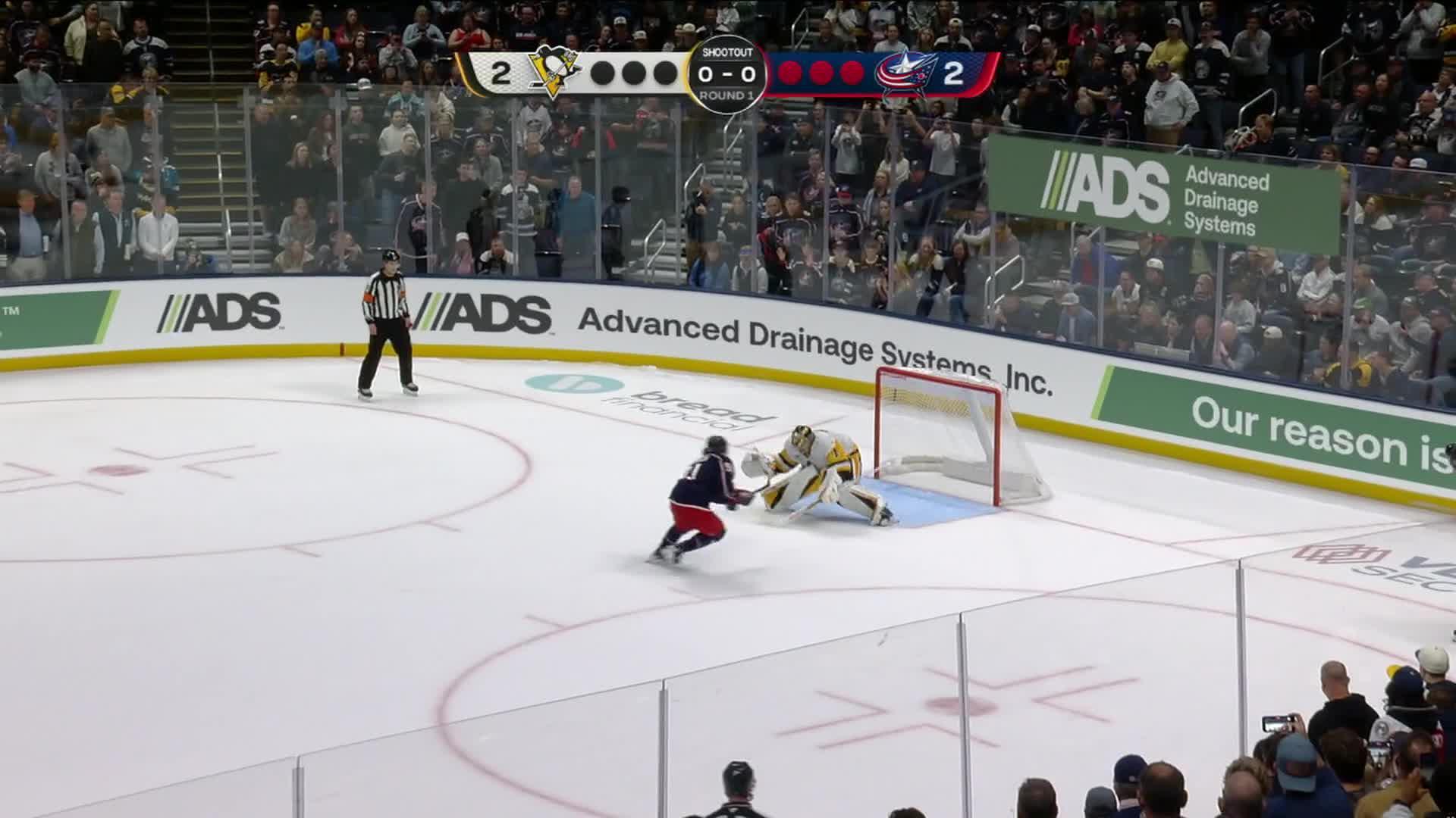 Pittsburgh Penguins vs. Columbus Blue Jackets: Game Highlights — Article image accompanying Kent Johnson scores lone goal in shootout to give Blue Jackets 3-2 win over Penguins on WagerUp Sports News. Pittsburgh Penguins vs. Columbus Blue Jackets: Game Highlights — Article image accompanying Kent Johnson scores lone goal in shootout to give Blue Jackets 3-2 win over Penguins on WagerUp Sports News.