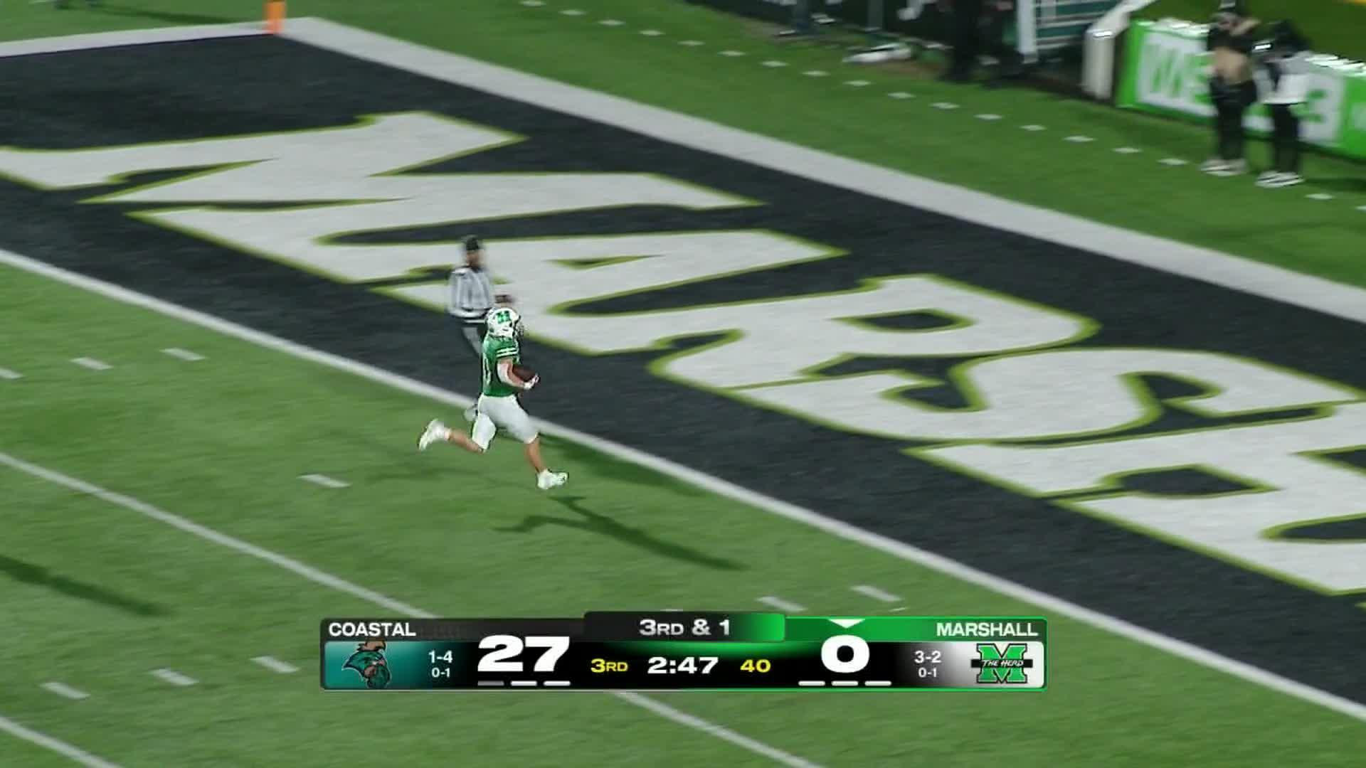 Dominic Lee-Knicely powers Coastal Carolina over Marshall 27-21
