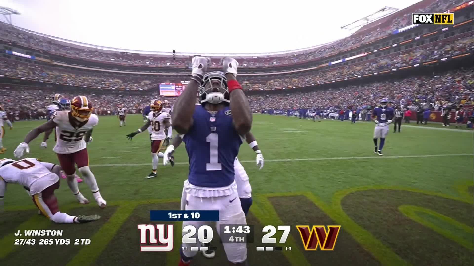 Jayden Daniels and Commanders settle for 27-27 tie with Giants after botching final play of OT