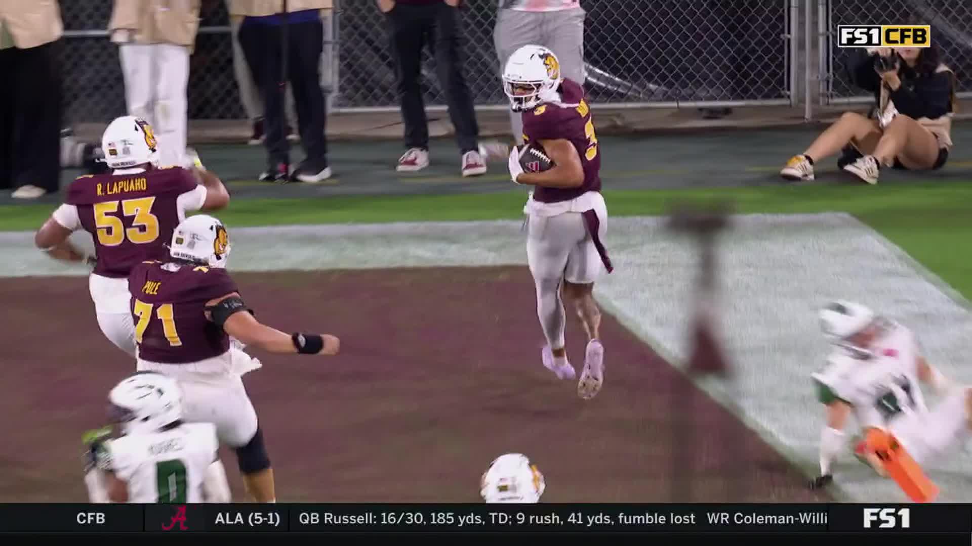 Cardae Mack runs for 154 yards and 2 touchdowns, Arizona State grinds out 30-12- win over Hawaii