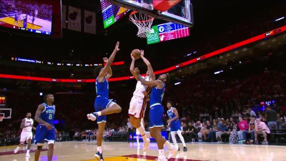Joan Beringer with the massive block at the rim - ESPN Video