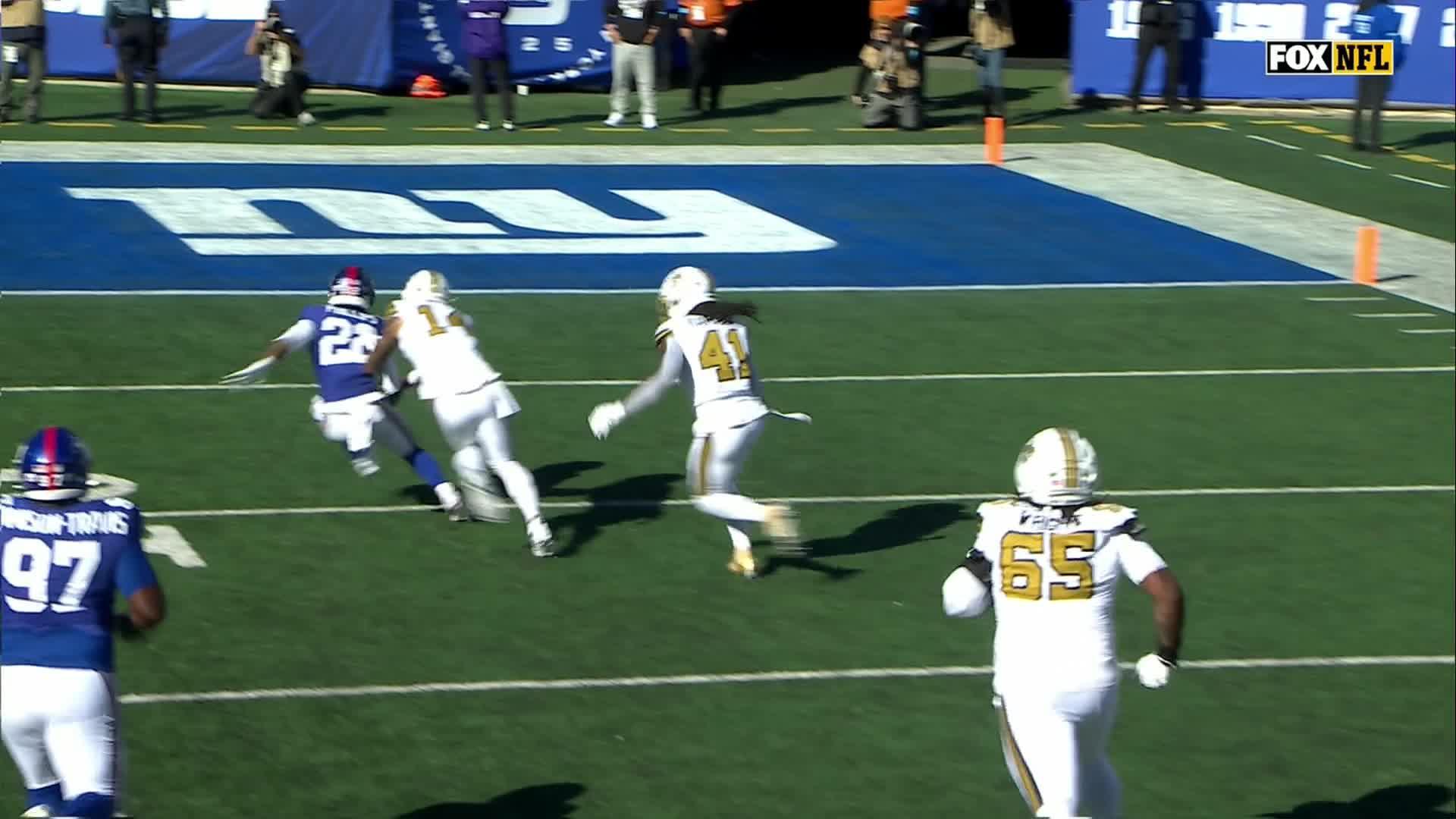 Tyler Shough and Saints score 34 consecutive points, hold on to beat Giants 34-27 and end skid