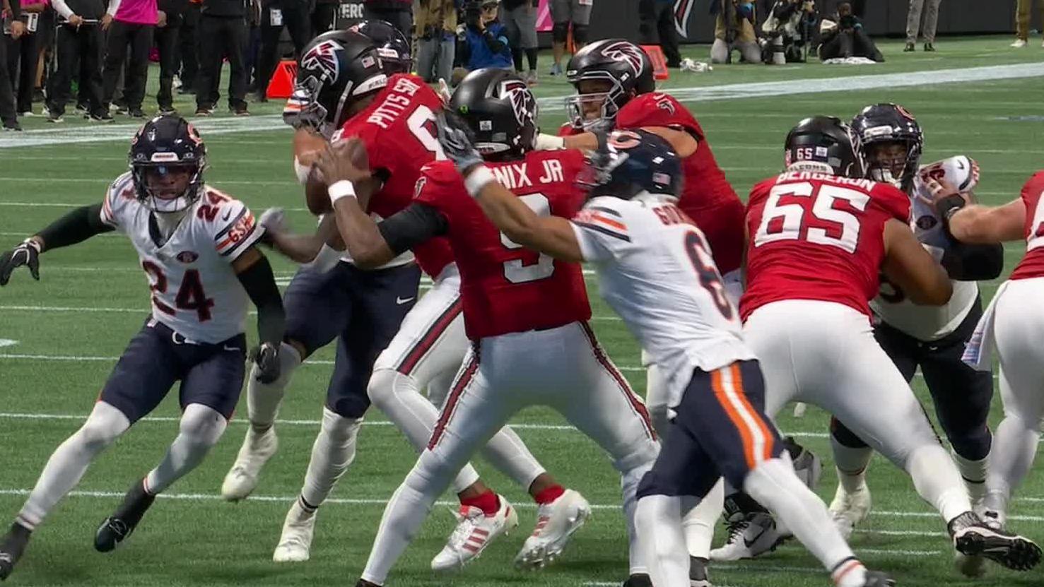 Caleb Williams completes first 12 passes in return after missing 3 games as Bears top Falcons 31-23