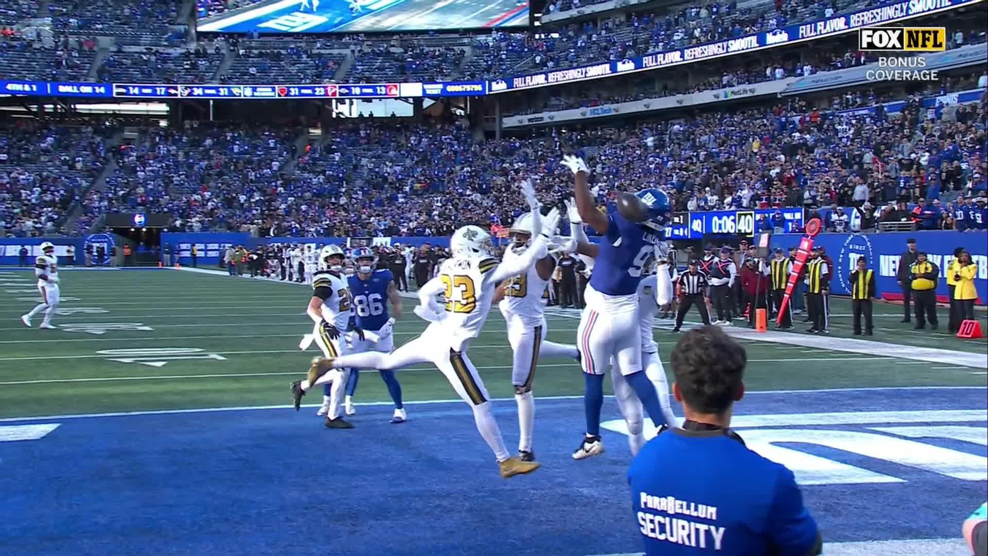 Tyler Shough and Saints score 34 consecutive points, hold on to beat Giants 34-27 and end skid