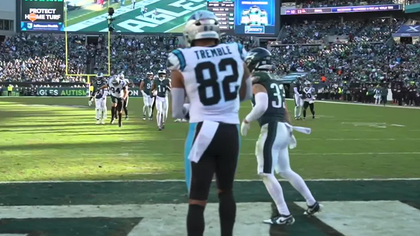 Bryce Young throws for 2 TDs and leads Panthers to 25-14 win over injury-riddled Eagles