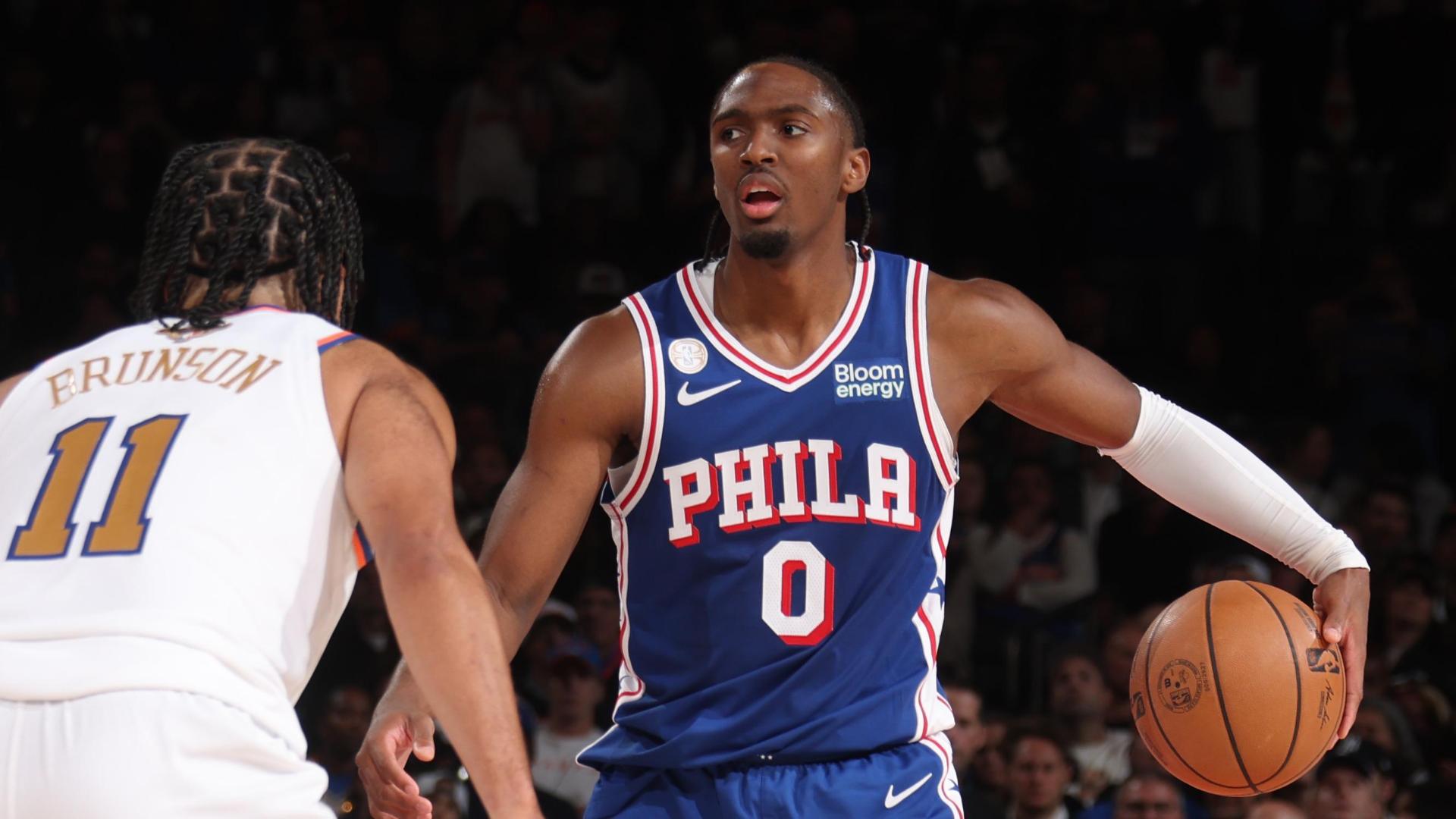 76ers win opening game with LeBron James and Jaylen Brown, beating NBA champion Knicks 106-100