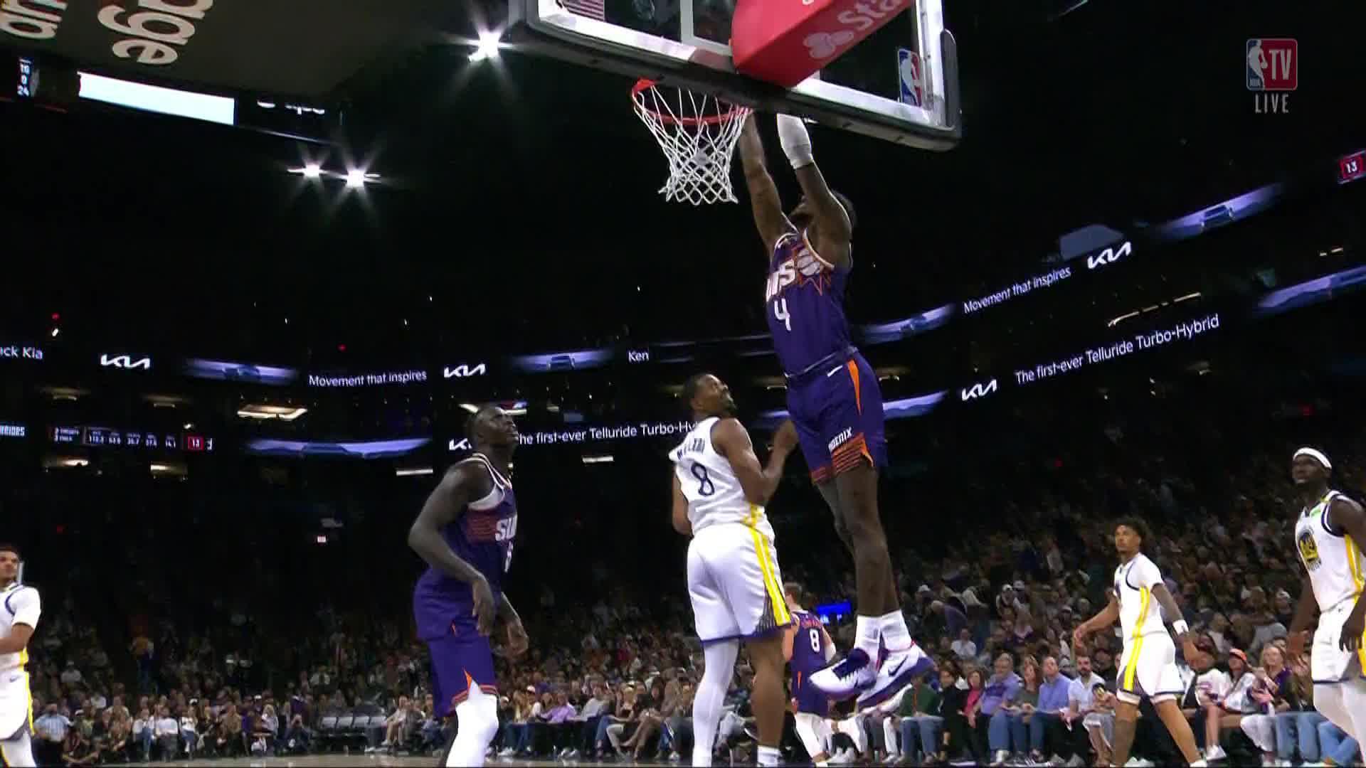 Booker scores 43 points in Suns' 131-122 win over Warriors, who fall to 0-3