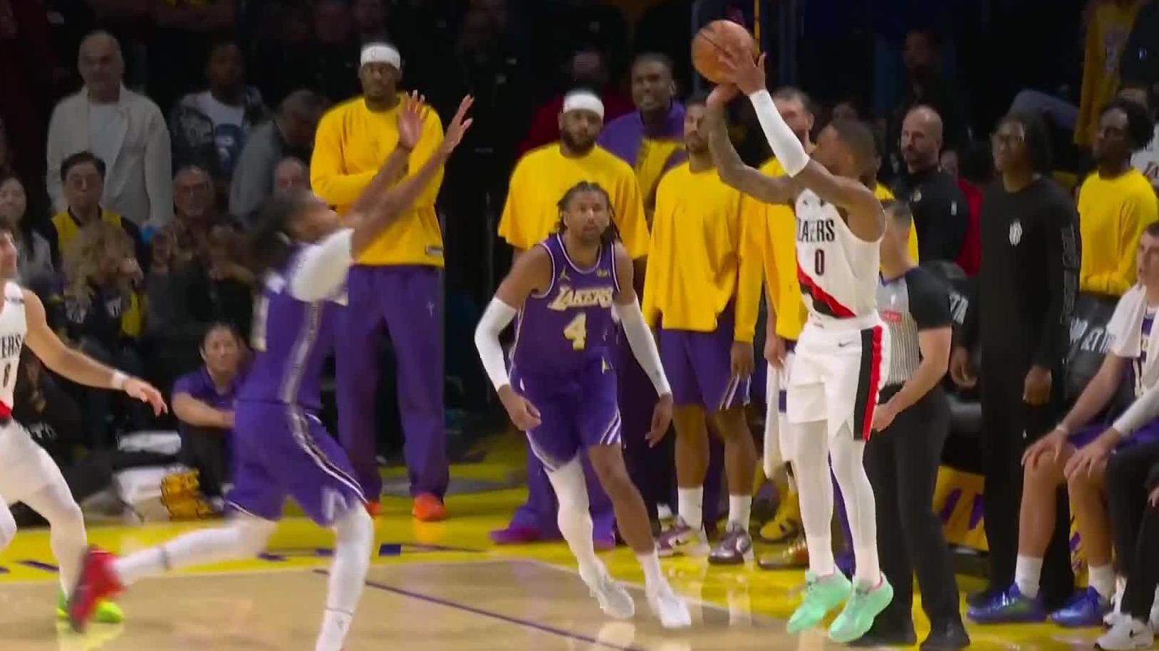 Ja Morant, Damian Lillard lead unbeaten Trail Blazers past Lakers 136-129 despite Luka Doncic's 41